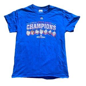 Majesic MLB Chicago Cubs 2016 World Series Champions Caricature Shirt-Small-GUC